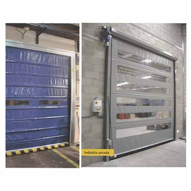 Puertas rapidas flexibles con lona de PVC enrollables y plegables , para instalaciones industriales
